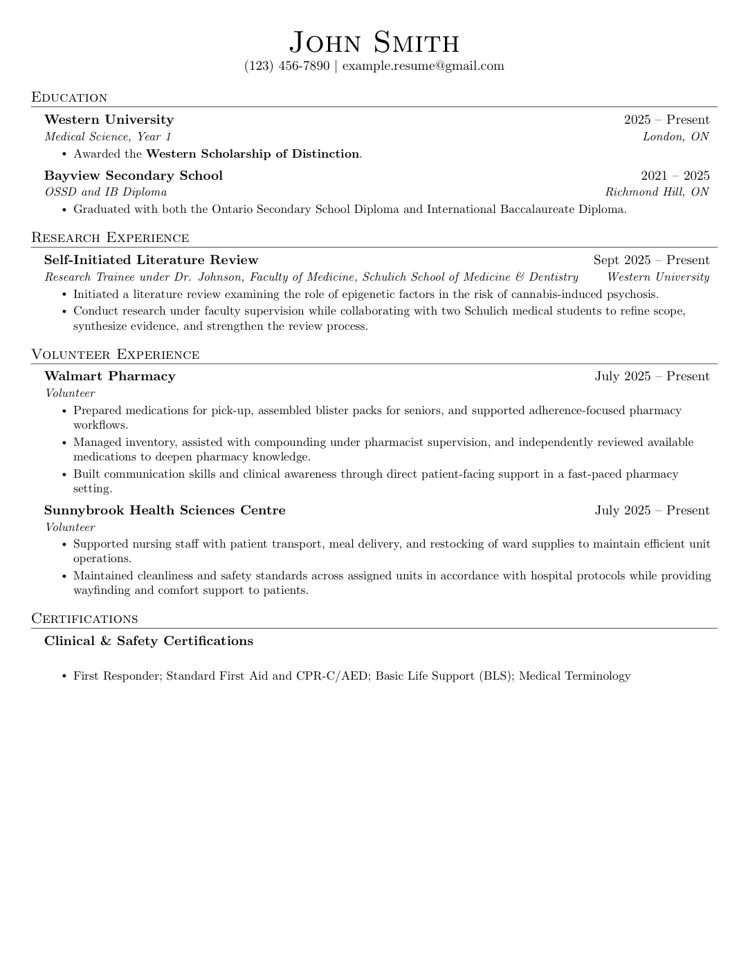 A resume rewritten and typeset by Arial